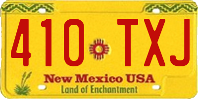 NM license plate 410TXJ