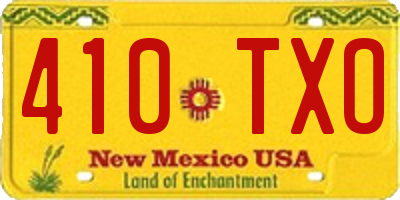 NM license plate 410TXO