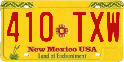 NM license plate 410TXW