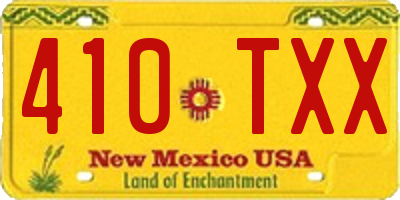 NM license plate 410TXX