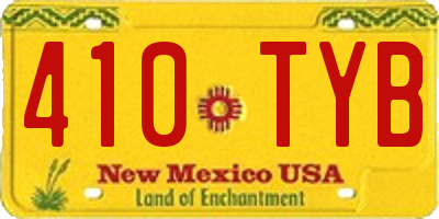 NM license plate 410TYB