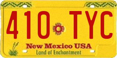 NM license plate 410TYC