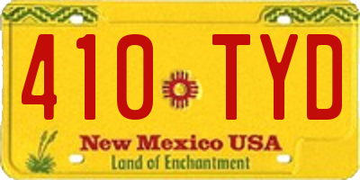 NM license plate 410TYD