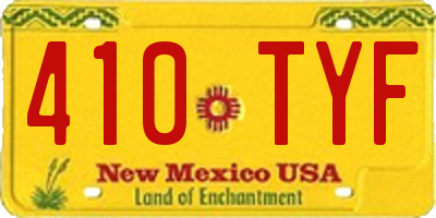 NM license plate 410TYF