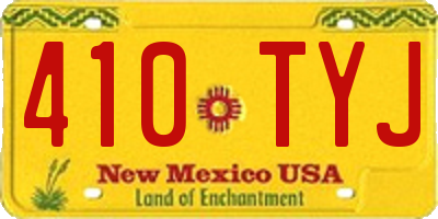 NM license plate 410TYJ