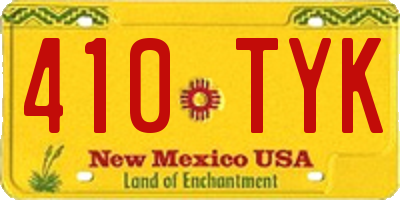 NM license plate 410TYK