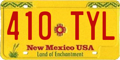 NM license plate 410TYL