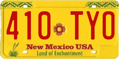 NM license plate 410TYO