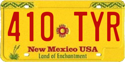 NM license plate 410TYR