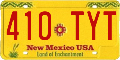 NM license plate 410TYT