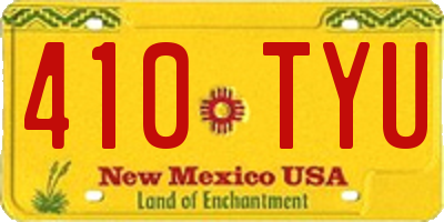 NM license plate 410TYU