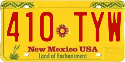 NM license plate 410TYW