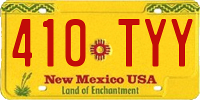NM license plate 410TYY