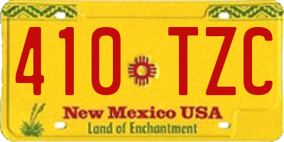 NM license plate 410TZC