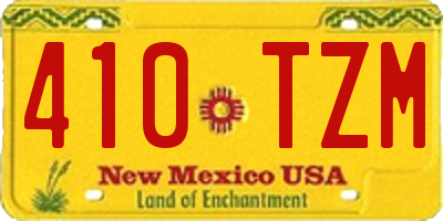 NM license plate 410TZM