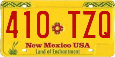 NM license plate 410TZQ