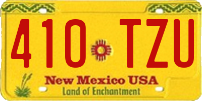 NM license plate 410TZU