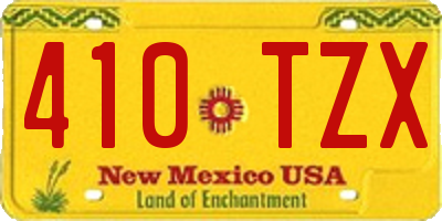 NM license plate 410TZX
