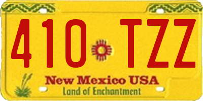 NM license plate 410TZZ