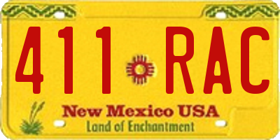 NM license plate 411RAC