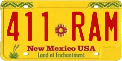 NM license plate 411RAM