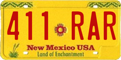 NM license plate 411RAR