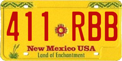 NM license plate 411RBB