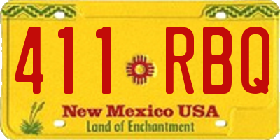 NM license plate 411RBQ