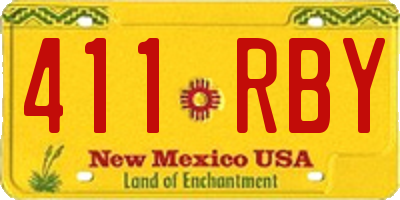 NM license plate 411RBY