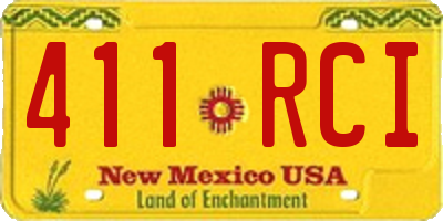 NM license plate 411RCI