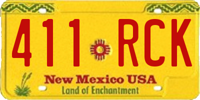 NM license plate 411RCK