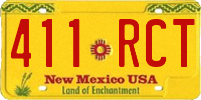 NM license plate 411RCT