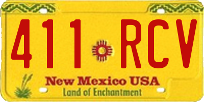 NM license plate 411RCV