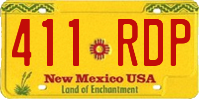 NM license plate 411RDP