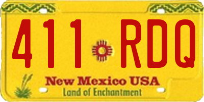 NM license plate 411RDQ