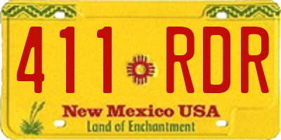 NM license plate 411RDR