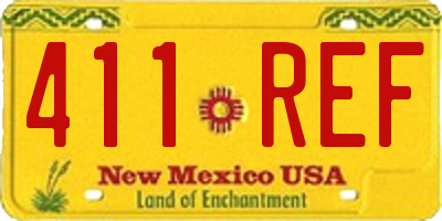 NM license plate 411REF