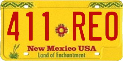 NM license plate 411REO