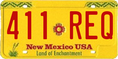 NM license plate 411REQ