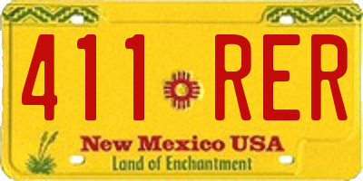 NM license plate 411RER