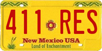NM license plate 411RES