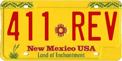 NM license plate 411REV