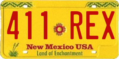 NM license plate 411REX