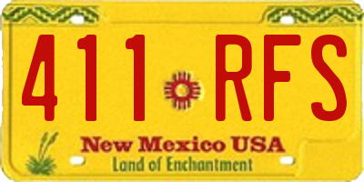 NM license plate 411RFS