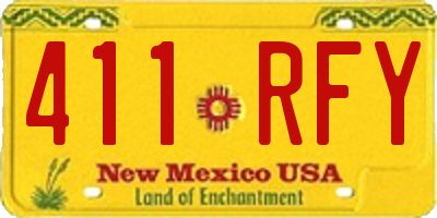 NM license plate 411RFY