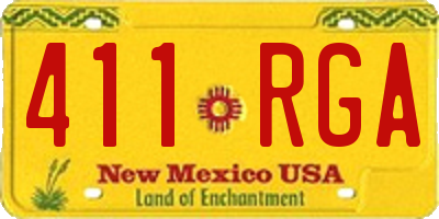 NM license plate 411RGA