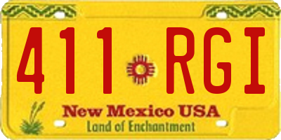 NM license plate 411RGI