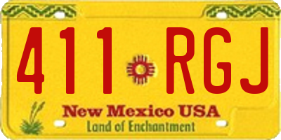 NM license plate 411RGJ