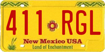 NM license plate 411RGL