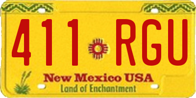 NM license plate 411RGU